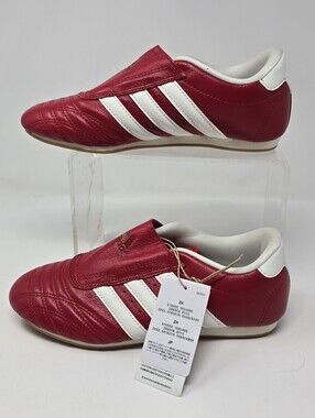 adidas Womens Size 6 Leather Taekwondo Slip-On Red White JS4020 Indoor Soccer
